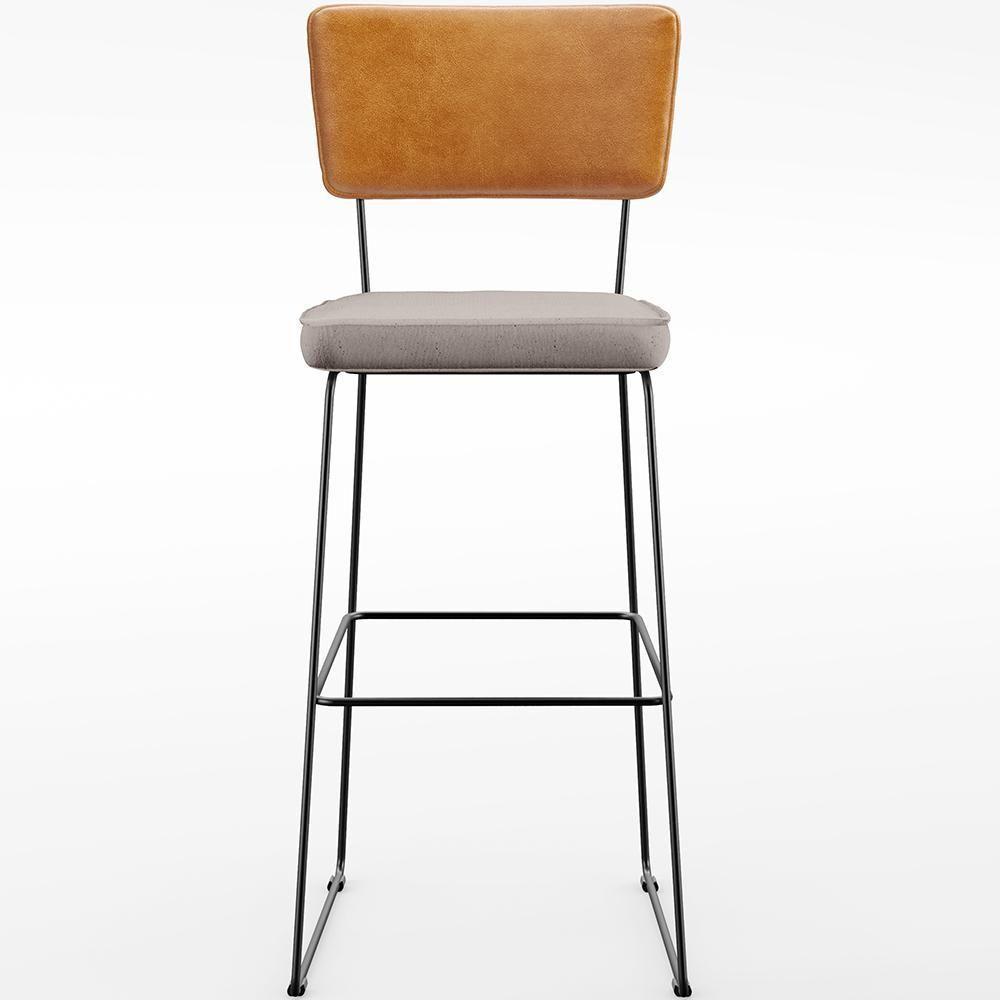 Kit 05 Banquetas Altas Cozinha Allana L02 Whisky Linho Bege - 5