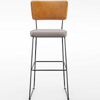 Kit 05 Banquetas Altas Cozinha Allana L02 Whisky Linho Bege - 5