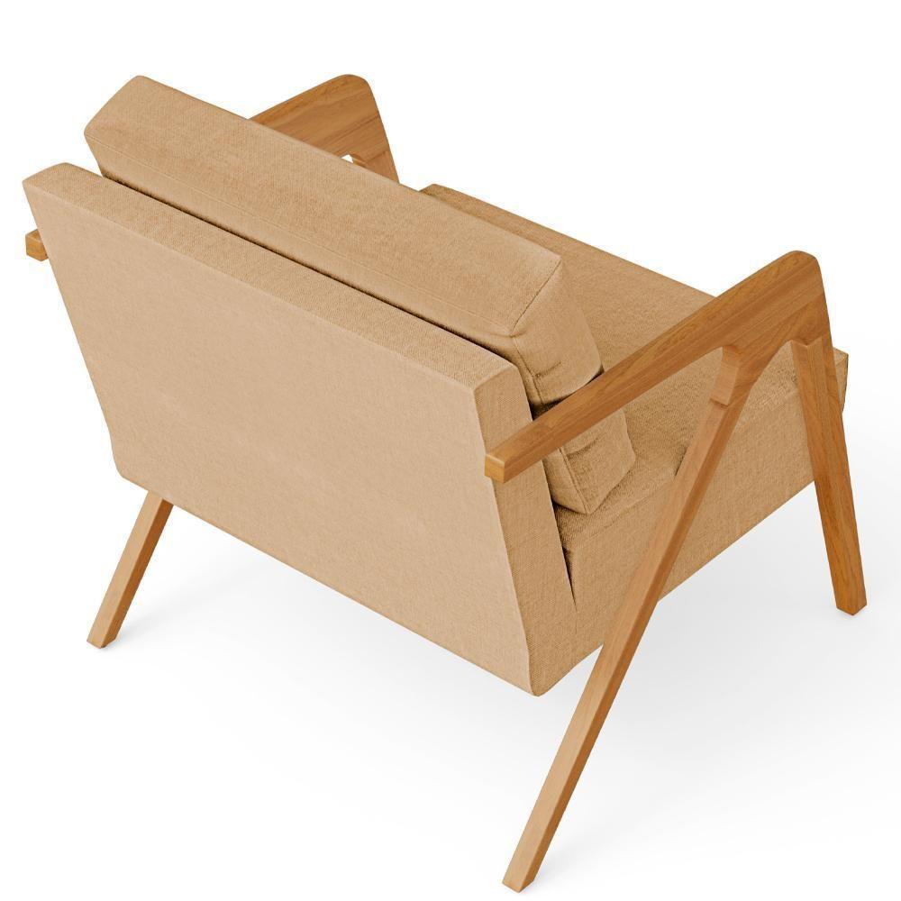 Kit 02 Poltronas Pietra Estrutura L02 Linho Bege Escuro - 2