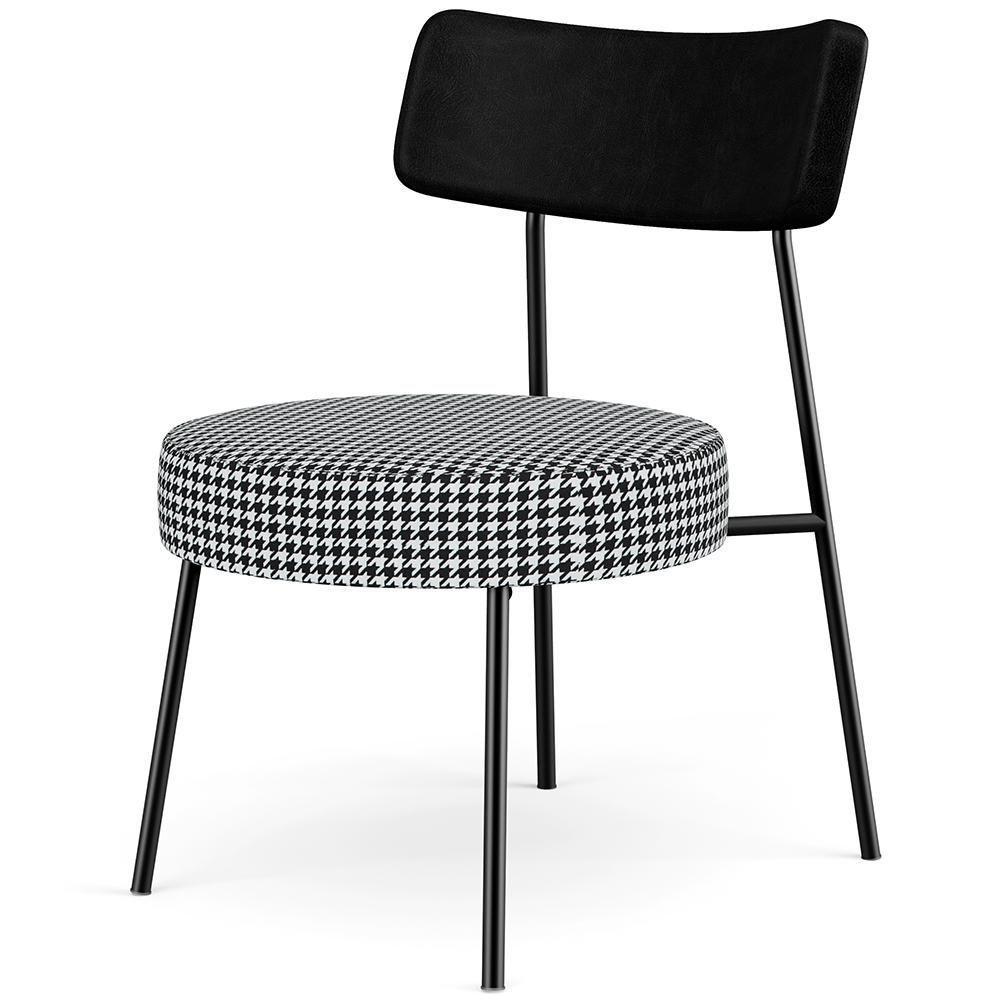 Poltrona Base Fixa Londres F01 Suede Pied Poule - 1