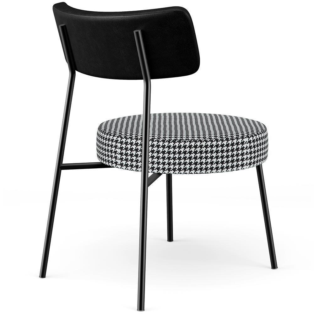 Poltrona Base Fixa Londres F01 Suede Pied Poule - 2