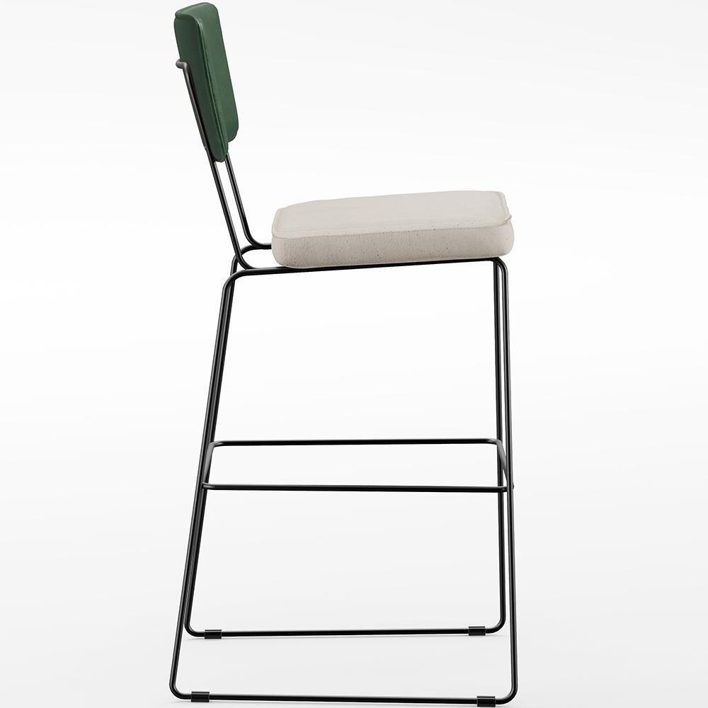 Kit 02 Banquetas Altas Facto Verde Musgo Linho Cru - 4