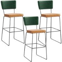 Kit 3 Banquetas Altas Cozinha Allana L02 Verde Musgo Whisky - 1