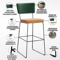 Kit 3 Banquetas Altas Cozinha Allana L02 Verde Musgo Whisky - 7
