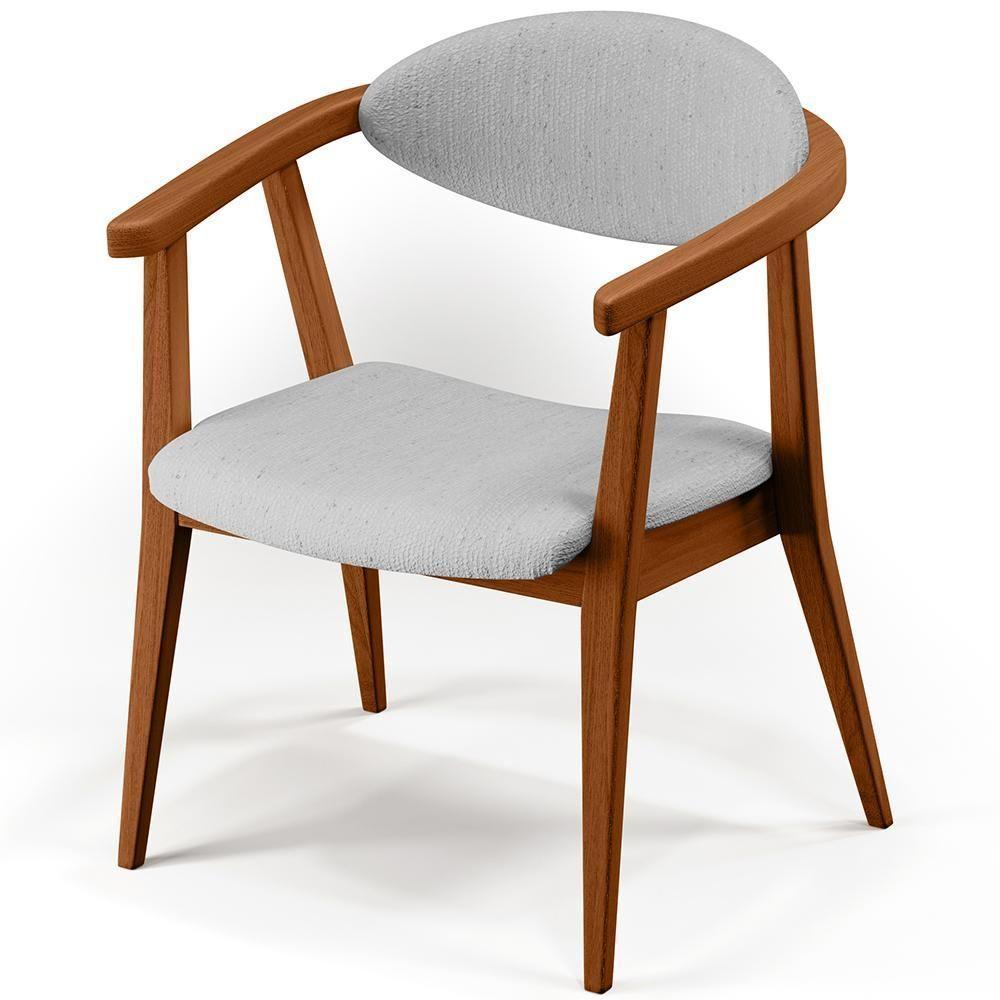 Kit 02 Poltronas Para Sala De Estar Cecília B04 Linho Cinza - 4