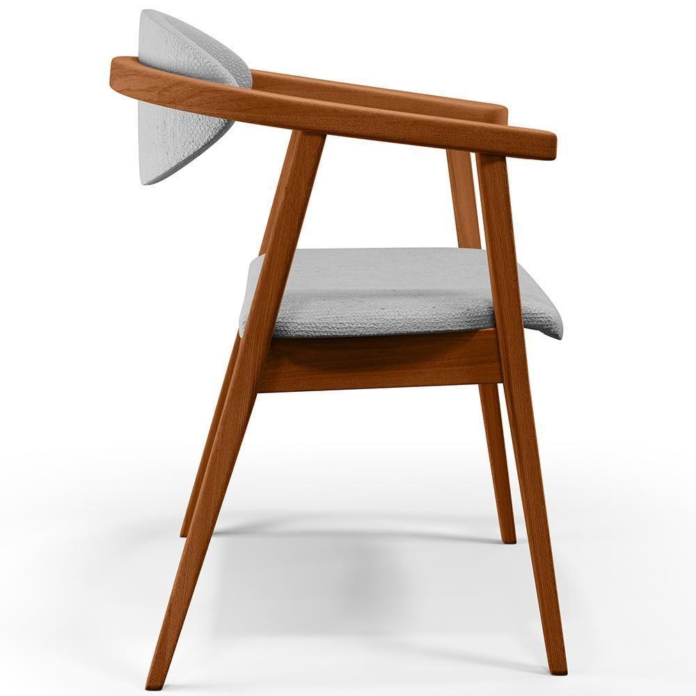 Kit 02 Poltronas Para Sala De Estar Cecília B04 Linho Cinza - 6