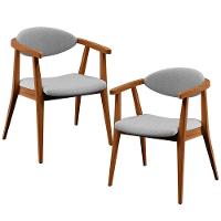 Kit 02 Poltronas Para Sala De Estar Cecília B04 Linho Cinza - 1