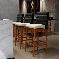 Kit 03 Banquetas Altas B04 Preto Champagne - 16