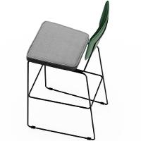 Kit 02 Banquetas Altas Facto Verde Musgo Linho Cinza - 3