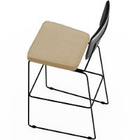 Kit 04 Banquetas Altas Preto Linho Bege Escuro - 3