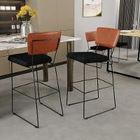 Kit 02 Banquetas Altas Cozinha Camel Linho Chumbo - 9