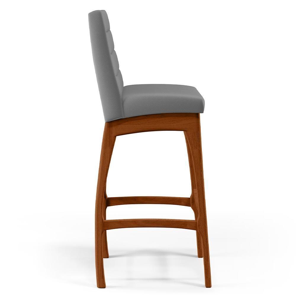 Kit 06 Banquetas Altas Mila Facto Cinza Fosco - 4