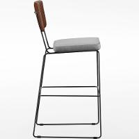 Kit 06 Banqueta Alta Cozinha Allana L02 Marrom Linho Cinza