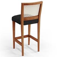 Kit 04 Banquetas Alta Branco Linho Chumbo - 2