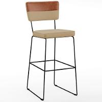 Kit 03 Banquetas Altas Allana L02 Faixa Camel Bege Escuro - 7