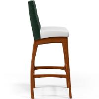 Banqueta Alta Para Cozinha B04 Verde Musgo Branco - 3