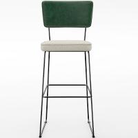 Kit 05 Banquetas Altas Allana L02 Verde Musgo Champagne - 6