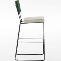 Kit 06 Banquetas Altas Allana L02 Verde Musgo Champagne