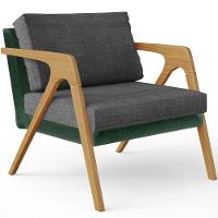 Kit 04 Poltronas Pietra Facto Verde Musgo Linho Cinza Escuro - 5