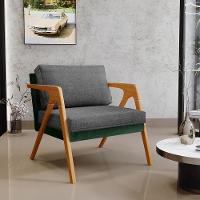 Kit 04 Poltronas Pietra Facto Verde Musgo Linho Cinza Escuro - 6