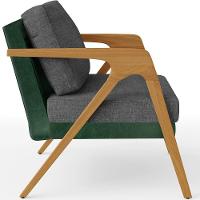 Kit 04 Poltronas Pietra Facto Verde Musgo Linho Cinza Escuro - 8