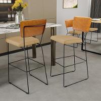 Kit 05 Banquetas Altas Allana L02 Whisky Linho Bege Escuro - 9