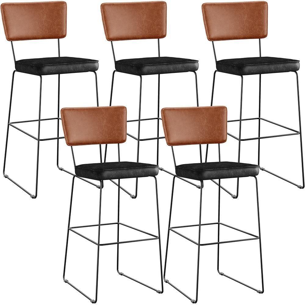 Kit 05 Banquetas Altas Allana L02 Camel Preto - 1