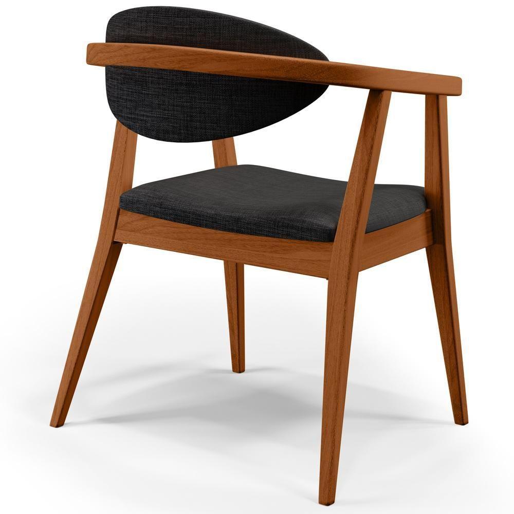 Kit 02 Poltronas Para Sala De Estar Cecília B04 Linho Chumbo - 2