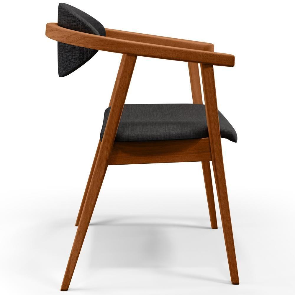 Kit 02 Poltronas Para Sala De Estar Cecília B04 Linho Chumbo - 3