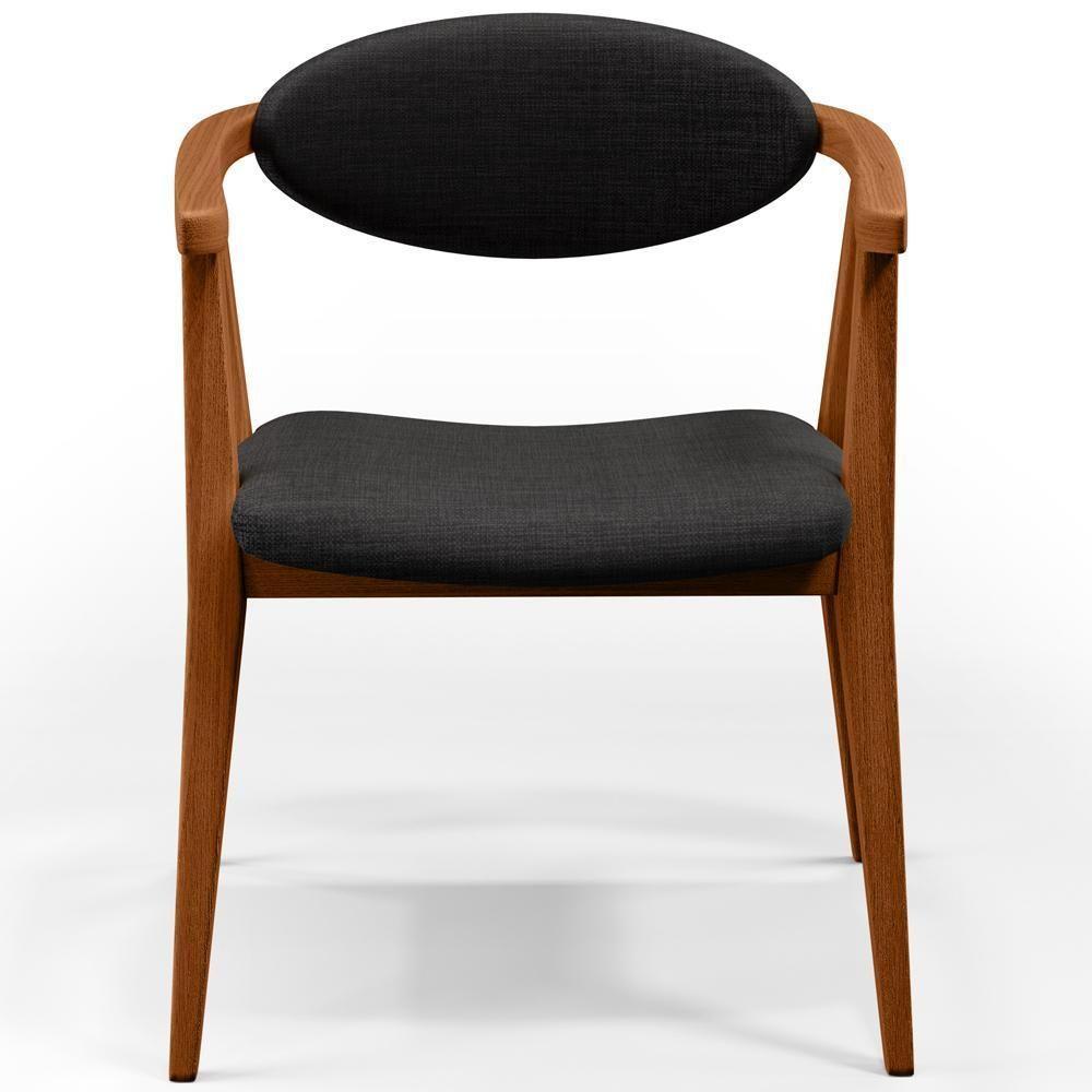 Kit 02 Poltronas Para Sala De Estar Cecília B04 Linho Chumbo - 5