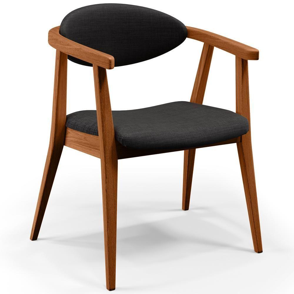 Kit 02 Poltronas Para Sala De Estar Cecília B04 Linho Chumbo - 8