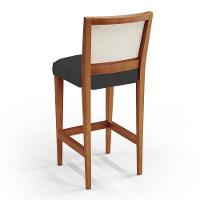 Kit 03 Banquetas Alta Branco Suede Preto - 2