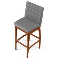 Kit 02 Banquetas Altas Mila Cinza Fosco - 2