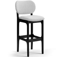 Kit 5 Banquetas Alta Betta Preto Linho Cinza - 7