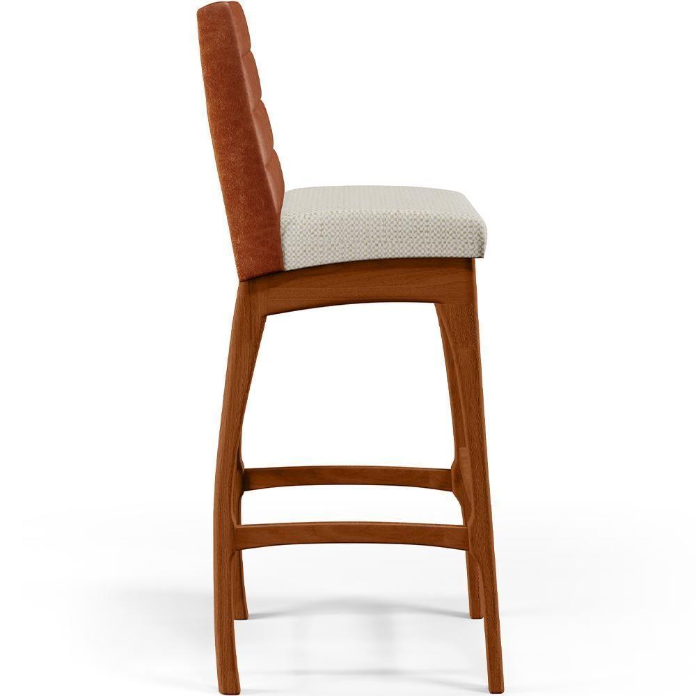 Kit 05 Banquetas Altas Mila Camel Linho Champagne - 4