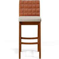 Kit 05 Banquetas Altas Mila Camel Linho Champagne - 5