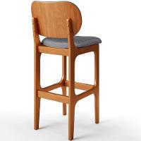 Kit 3 Banquetas Alta Betta Imbuia Linho Cinza Escuro - 2