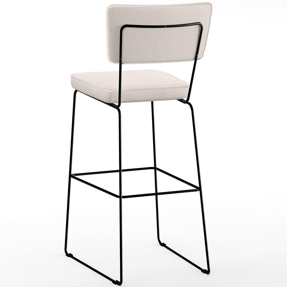 Kit 04 Banquetas Altas De Jantar Allana L02 Faixa Preto Cru - 2