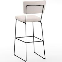 Kit 04 Banquetas Altas De Jantar Allana L02 Faixa Preto Cru - 2