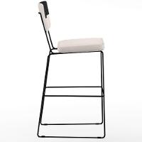 Kit 04 Banquetas Altas De Jantar Allana L02 Faixa Preto Cru - 3