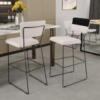 Kit 04 Banquetas Altas De Jantar Allana L02 Faixa Preto Cru - 8