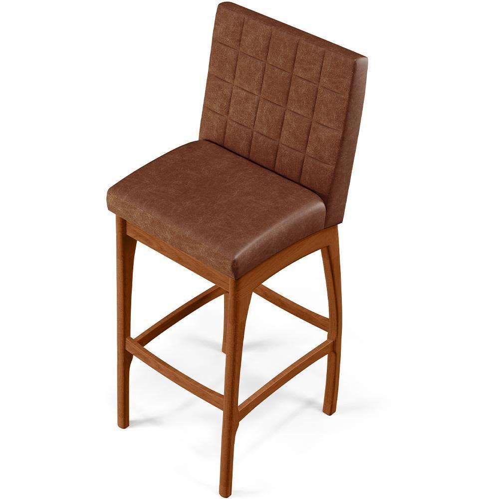 Kit 04 Banquetas Altas Para Cozinha B04 Marrom - 3
