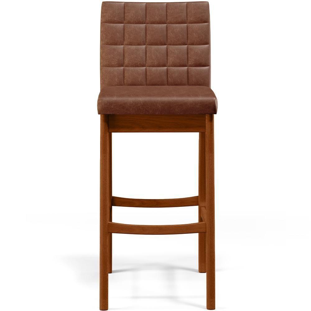 Kit 04 Banquetas Altas Para Cozinha B04 Marrom - 5