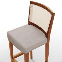 Kit 03 Banquetas Alta Branco Linho Bege - 3