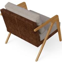 Kit 02 Poltronas Pietra L02 Couríssimo Marrom Linho Bege - 2