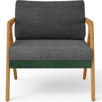 Kit 02 Poltronas Facto Verde Musgo Linho Cinza Escuro