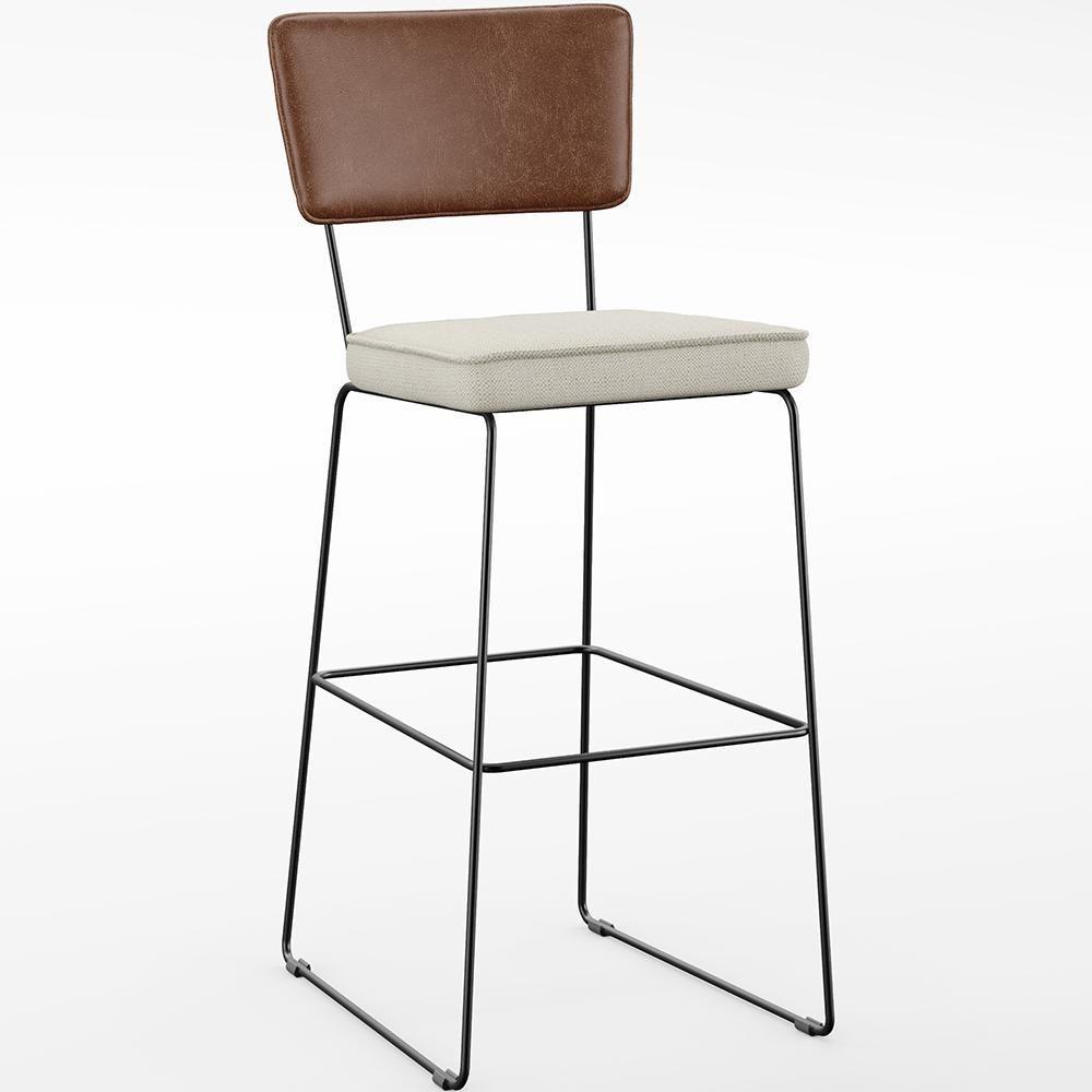 Kit 02 Banqueta Alta Cozinha Allana L02 Marrom Champagne - 8