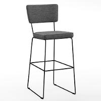 Banqueta Alta Para Cozinha Base Aço Allana L02 Cinza Escuro - 1