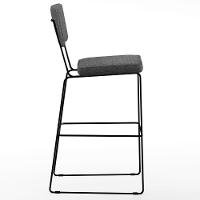 Banqueta Alta Para Cozinha Base Aço Allana L02 Cinza Escuro - 8