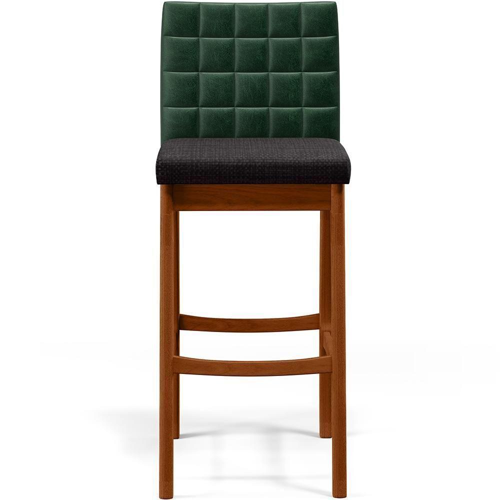 Kit 04 Banquetas Altas Cozinha B04 Verde Musgo Chumbo - 5